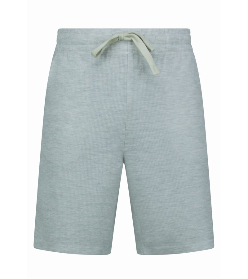 Enos Herr Sommarset - Ribbad Oversized - Tvådelat Set - Twinset - Kombinationsset - F-918 - Grå