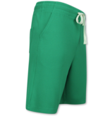 Enos Herr Sommarset - Ribbad Oversized - Tvådelat Set - Twinset - Kombinationsset - F-918 - Grön