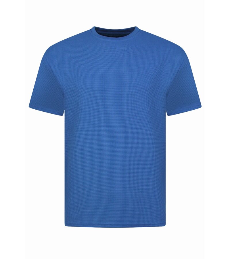 Enos Herr Sommarset - Ribbad Oversized - Tvådelat Set - Twinset - Kombinationsset - F-918 - Blå