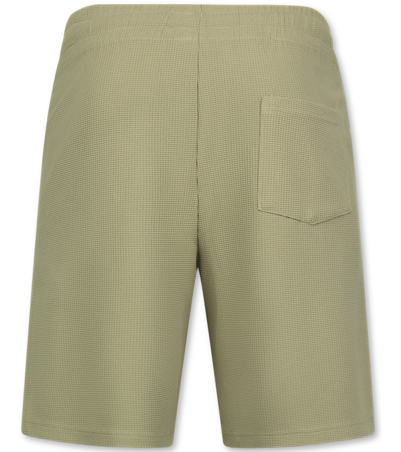 Enos Herr Sommarset - Ribbad Oversized - Tvådelat Set - Twinset - Kombinationsset - F-918 - Brun