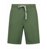 Enos Twinset - Ribbad överdimensionerad skjorta - Sommarset Herr - Tvådelat set - Set med dragkedja - F-915 - Grön