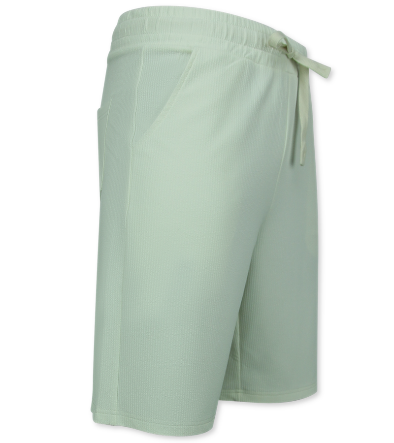 Enos Twinset - Ribbad överdimensionerad skjorta - Sommarset Herr - Tvådelat set - Set med dragkedja - F-915 - Beige