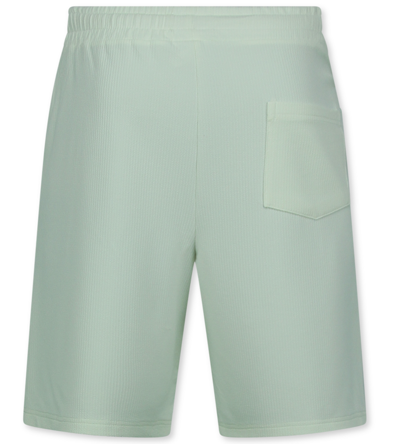 Enos Twinset - Ribbad överdimensionerad skjorta - Sommarset Herr - Tvådelat set - Set med dragkedja - F-915 - Beige