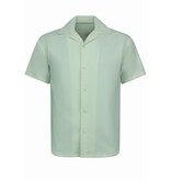 Enos Twinset - Ribbad överdimensionerad skjorta - Sommarset Herr - Tvådelat set - Set med dragkedja - F-915 - Beige