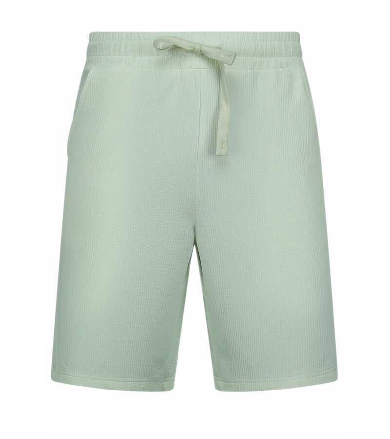 Enos Twinset - Ribbad överdimensionerad skjorta - Sommarset Herr - Tvådelat set - Set med dragkedja - F-915 - Beige