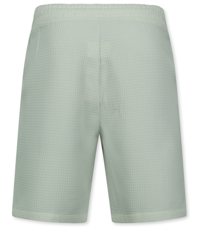 Enos  Ribbad Oversized Skjorta - Sommarset Herr - Tvådelat Set - Kombinationsset - MG-009 - Beige