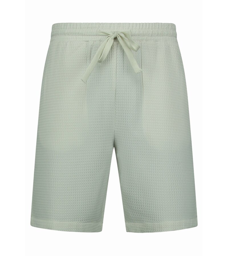 Enos  Ribbad Oversized Skjorta - Sommarset Herr - Tvådelat Set - Kombinationsset - MG-009 - Beige