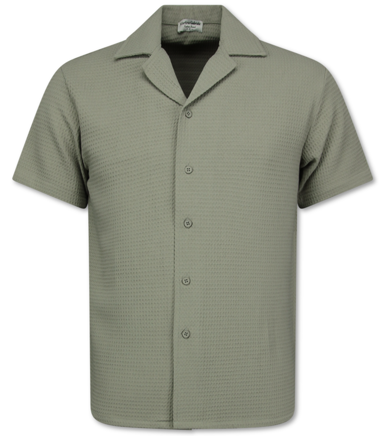 Enos  Ribbad Oversized Skjorta - Sommarset Herr - Tvådelat Set - Kombinationsset - MG-009 - Grå