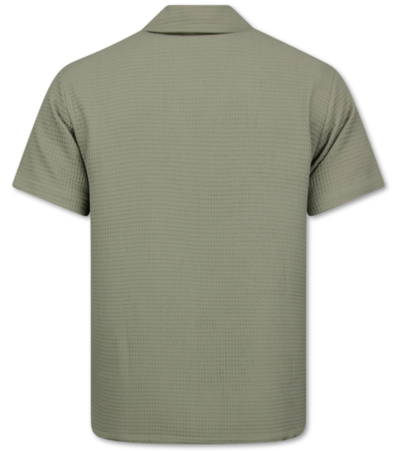 Enos  Ribbad Oversized Skjorta - Sommarset Herr - Tvådelat Set - Kombinationsset - MG-009 - Grå