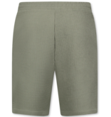 Enos  Ribbad Oversized Skjorta - Sommarset Herr - Tvådelat Set - Kombinationsset - MG-009 - Grå