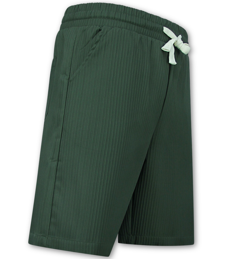 Enos Herrsommarset - Ribbad överdimensionerad skjorta - Herrshorts / Herröverdimensionerad t-shirt - Twinset - F-919 - Grön