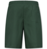 Enos Herrsommarset - Ribbad överdimensionerad skjorta - Herrshorts / Herröverdimensionerad t-shirt - Twinset - F-919 - Grön