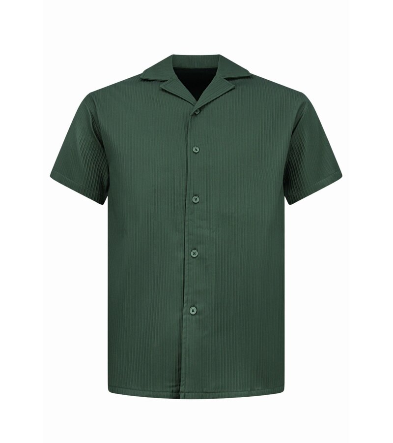 Enos Herrsommarset - Ribbad överdimensionerad skjorta - Herrshorts / Herröverdimensionerad t-shirt - Twinset - F-919 - Grön