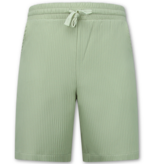 Enos Twinset - Sommarset Herr - Ribbad Oversized Skjorta - Herrshorts / Oversized T-shirt Herr - F-919 - Brun