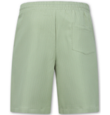 Enos Twinset - Sommarset Herr - Ribbad Oversized Skjorta - Herrshorts / Oversized T-shirt Herr - F-919 - Brun