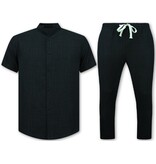 Enos Herrlinne-sommarset - Herrlinnetwinset - Herrlinneskjorta - Herrsommarbyxor - MG-012 - Svart