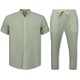 Herrlinne-sommarset - Herrlinnetwinset - Herrlinneskjorta - Herrsommarbyxor - MG-012 - Beige