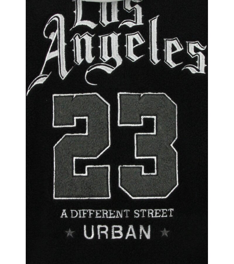 Enos  Överdimensionerad basebolljacka - Teddyjacka Herr med huva - Mellanviktsjacka Herr - 537 - Svart