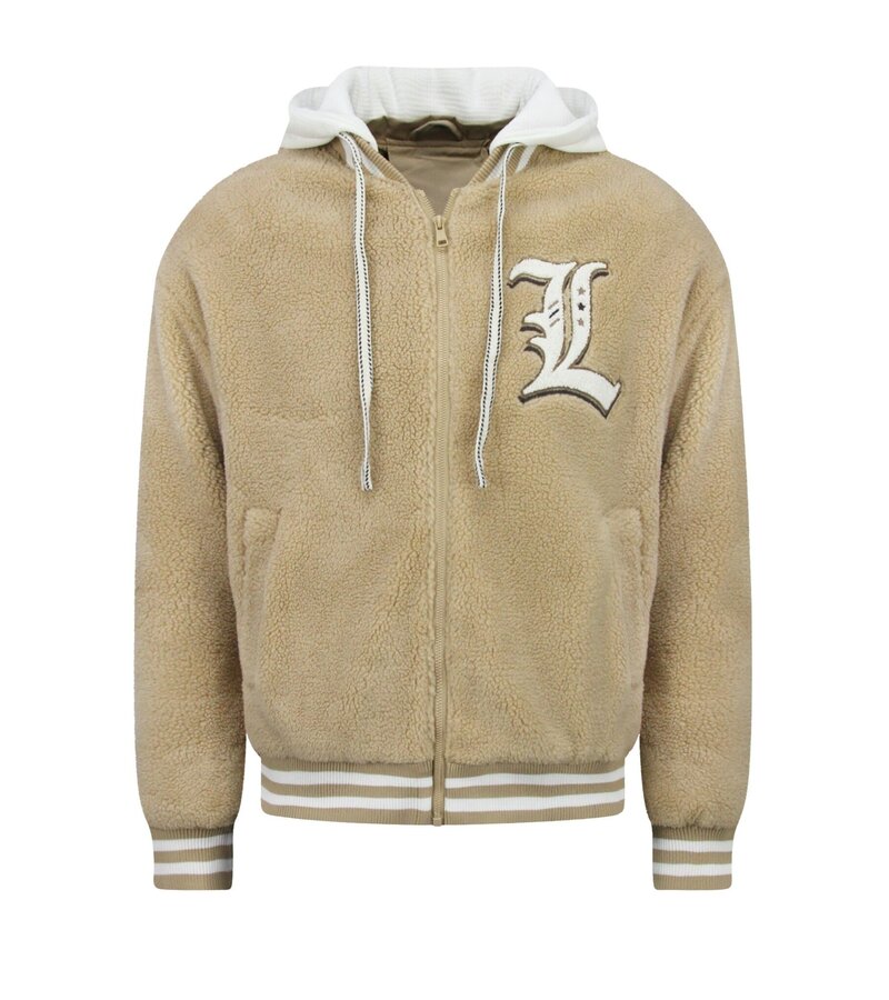 Enos Teddy Coat Herr med Huva - Överdimensionerad Baseballjacka - Mellanviktsjacka Herr - 537 - Brun