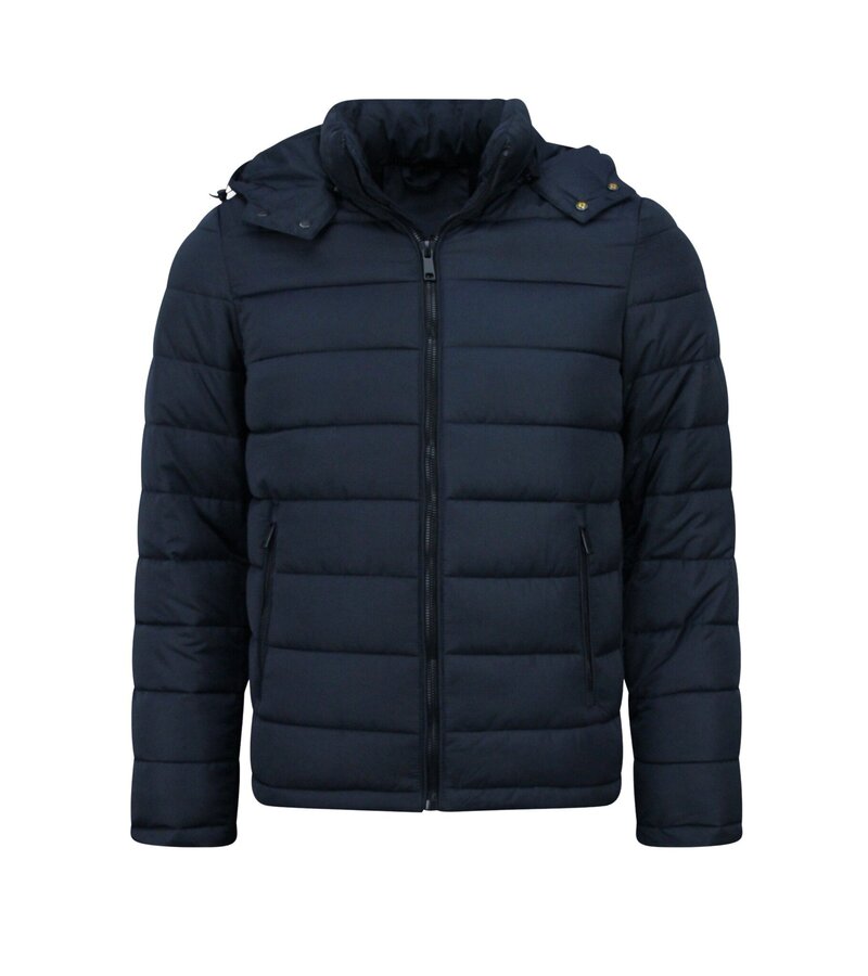 Enos Herrjacka med huva - Slim Fit - Mellanviktsjacka Herr - 8210 - Blå