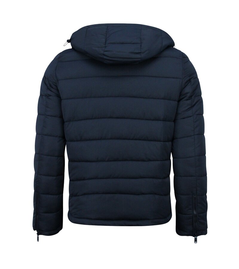 Enos Herrjacka med huva - Slim Fit - Mellanviktsjacka Herr - 8210 - Blå