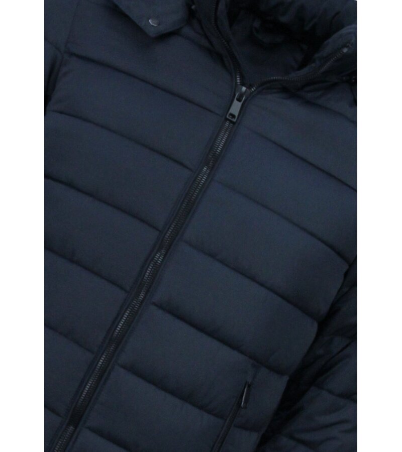 Enos Herrjacka med huva - Slim Fit - Mellanviktsjacka Herr - 8210 - Blå