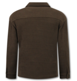 Enos Herrflanellskjorta med fickor - 520 - Mörkbrun