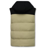 Enos Bodywarmer för män - Bodywarmer för män med huva - 901- Beige
