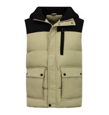 Enos Bodywarmer för män - Bodywarmer för män med huva - 901- Beige