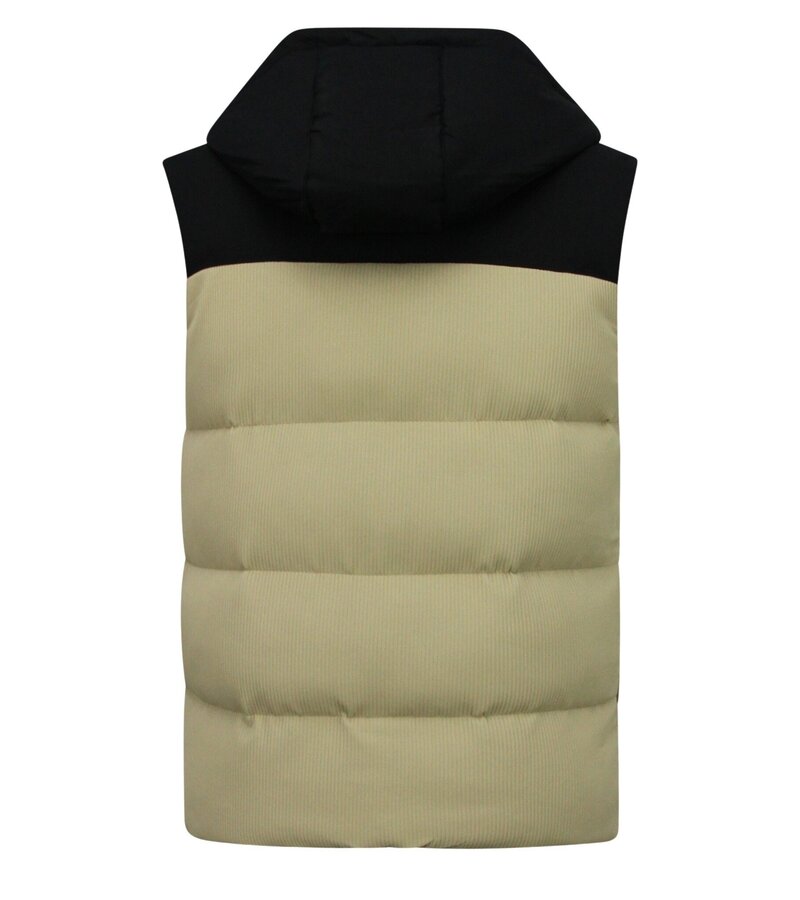 Enos Bodywarmer för män - Bodywarmer för män med huva - 901- Beige