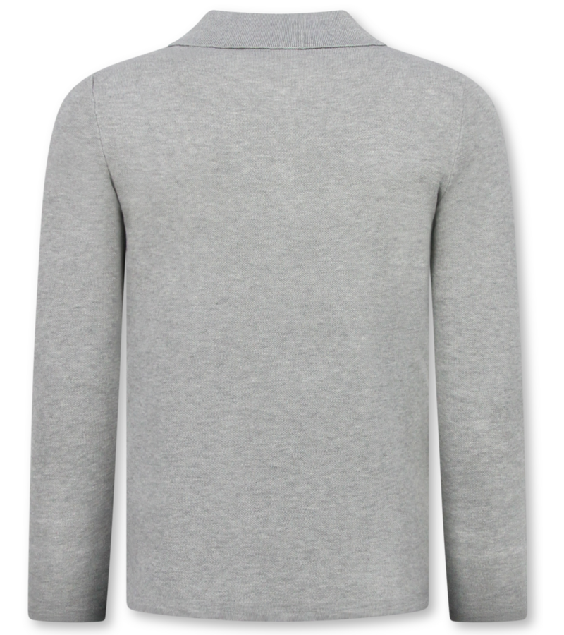 Enos  Herrtröja - Herr långärmad pikétröja - 536 - Grå