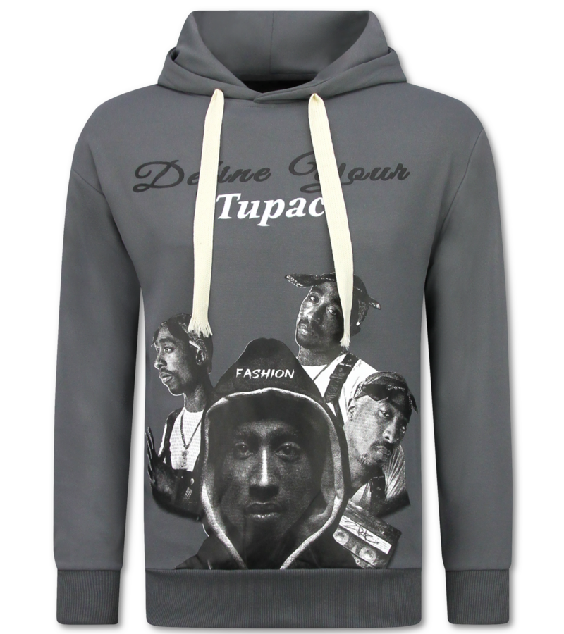 TopStar 2Pac Träningsoverall med Hoodie Herr - Tupac Träningsoveraller - Hemmaställ Herr Vuxna - 672 - Grå