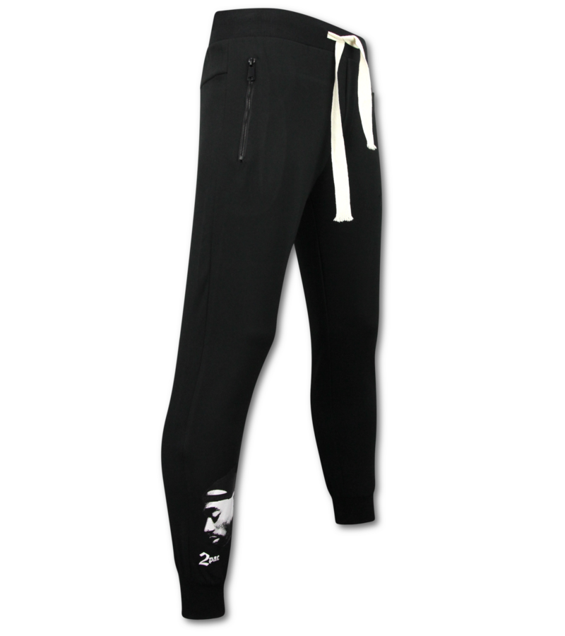 TopStar Tupac Träningsdräkt med Hoodie - 2Pac Joggingdräkt med Hoodie Herr - Hemmadräkt Herr Vuxna - 663- Svart