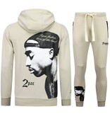 TopStar Tupac Träningsoverall - 2Pac Jogging Suit Hoodie Herr - Hemmadrass Herr Vuxna - 663- Brun