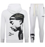TopStar Tupac Träningsoverall - 2Pac Jogging Suit Hoodie Herr - Hemmadrass Herr Vuxna - 663- Vit