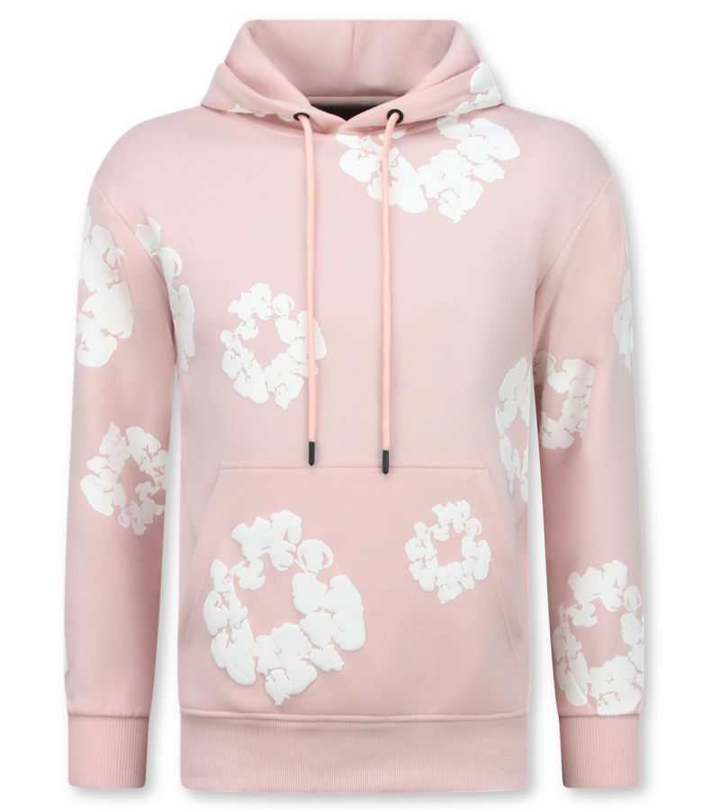 TopStar Tjock vävd herrträningsoverall med heltäckande blommönster - Herrdräkt med blommönster - Twinset - 5991 - Rosa