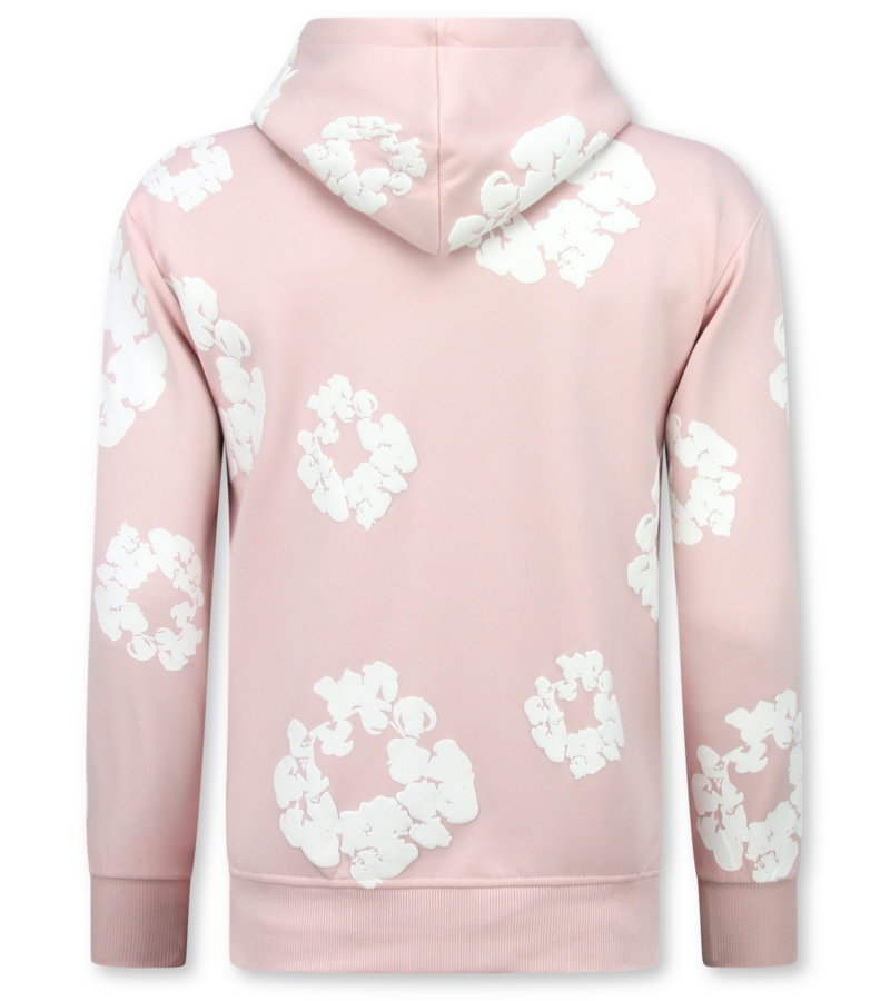 TopStar Tjock vävd herrträningsoverall med heltäckande blommönster - Herrdräkt med blommönster - Twinset - 5991 - Rosa