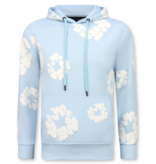 TopStar Tjock vävd herrträningsoverall med heltäckande blommönster - Herrdräkt med blommönster - Twinset - 5991 - Blå