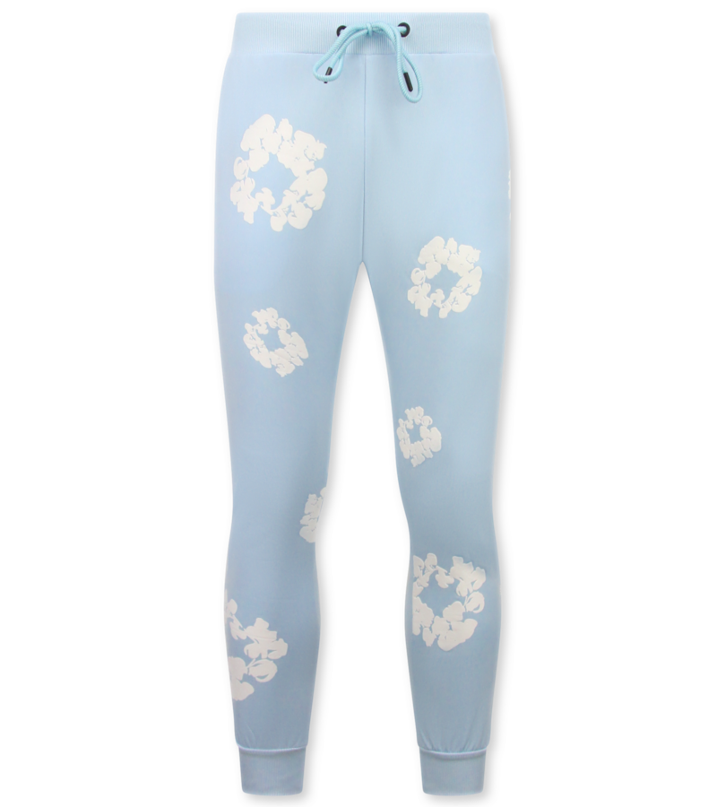 TopStar Tjock vävd herrträningsoverall med heltäckande blommönster - Herrdräkt med blommönster - Twinset - 5991 - Blå