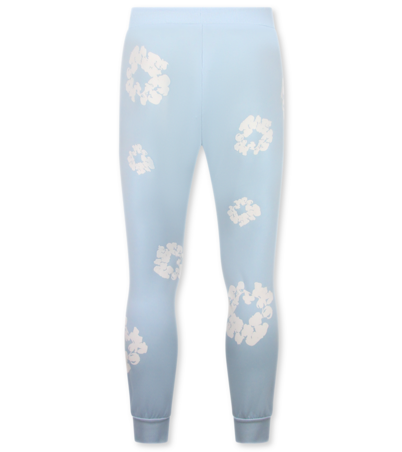 TopStar Tjock vävd herrträningsoverall med heltäckande blommönster - Herrdräkt med blommönster - Twinset - 5991 - Blå