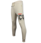 True Rise Tjocka vävda joggingbyxor Herr ICON - Långa träningsbyxor för män - 5777 - Beige