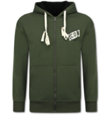True Rise ICON Herr Zip-Up Hoodie - Herr Huvtröja - Sportväst - 5623 - Grön