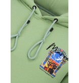 True Rise Överdimensionerad Hoodie Herr med Huva - Marockanskt Mönster - Tjock Vävd - 5818 - Grön