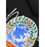 True Rise Överdimensionerad Hoodie Herr med Huva - Marockanskt Mönster - Tjock Vävd - 5818 - Svart