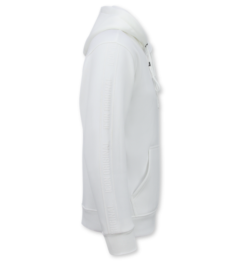 True Rise Överdimensionerad Hoodie Herr med Huva - ICONS Basic - Tjock Vävd - 5808 - Vit