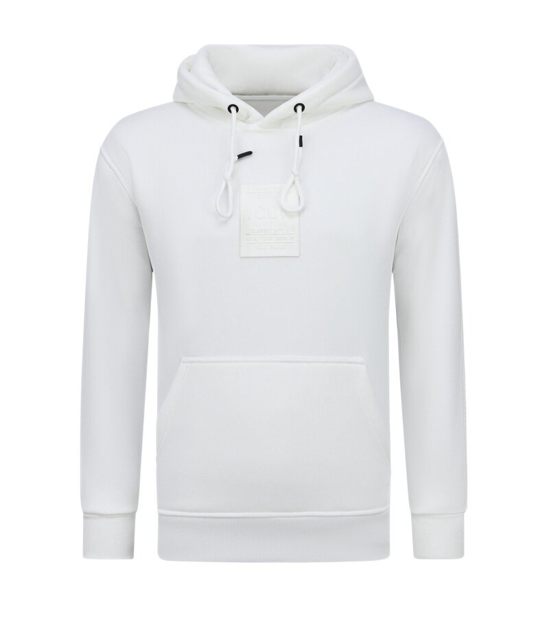 True Rise Överdimensionerad Hoodie Herr med Huva - ICONS Basic - Tjock Vävd - 5808 - Vit