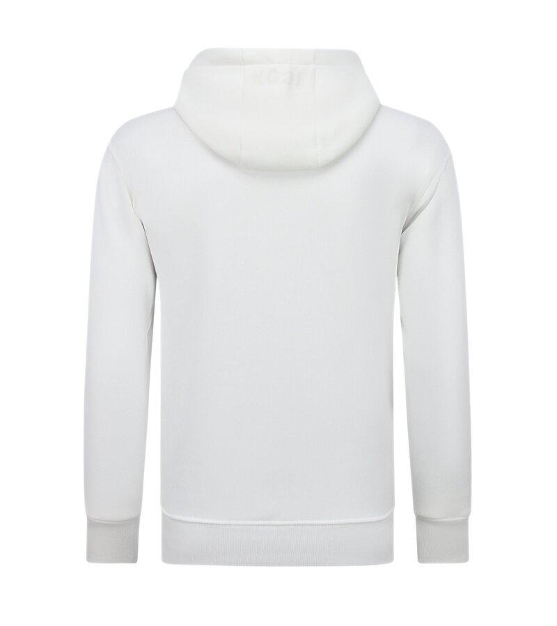 True Rise Överdimensionerad Hoodie Herr med Huva - ICONS Basic - Tjock Vävd - 5808 - Vit