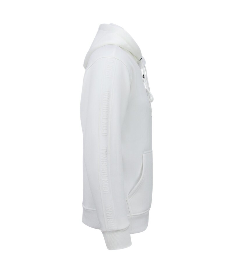 True Rise Överdimensionerad Hoodie Herr med Huva - ICONS Basic - Tjock Vävd - 5808 - Vit