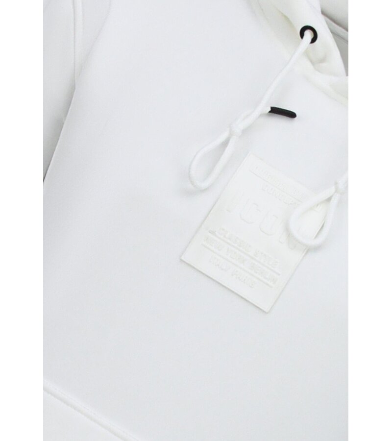 True Rise Överdimensionerad Hoodie Herr med Huva - ICONS Basic - Tjock Vävd - 5808 - Vit