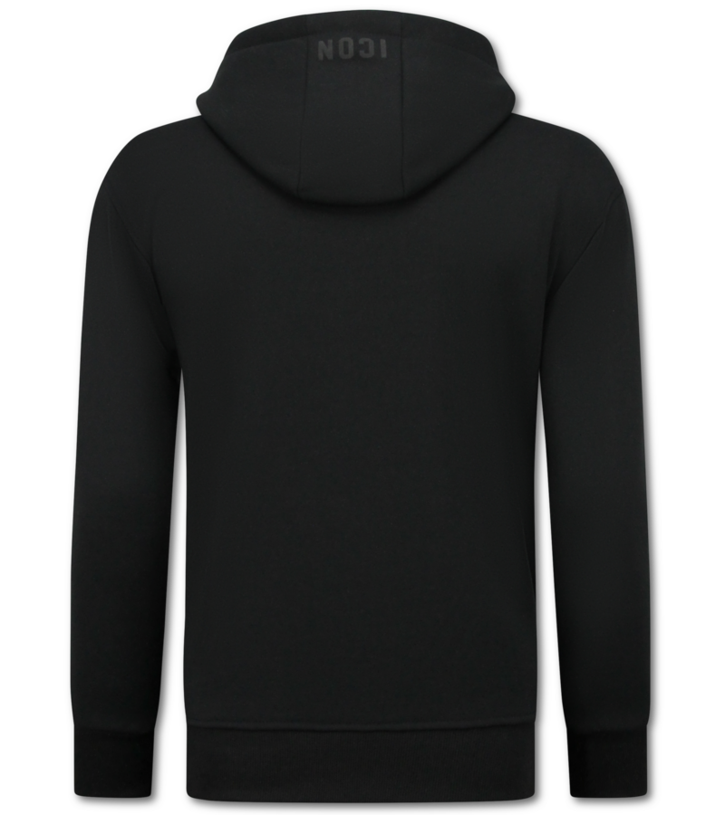 True Rise Överdimensionerad Hoodie Herr med Huva - ICONS Basic - Tjock Vävd - 5808 - Svart